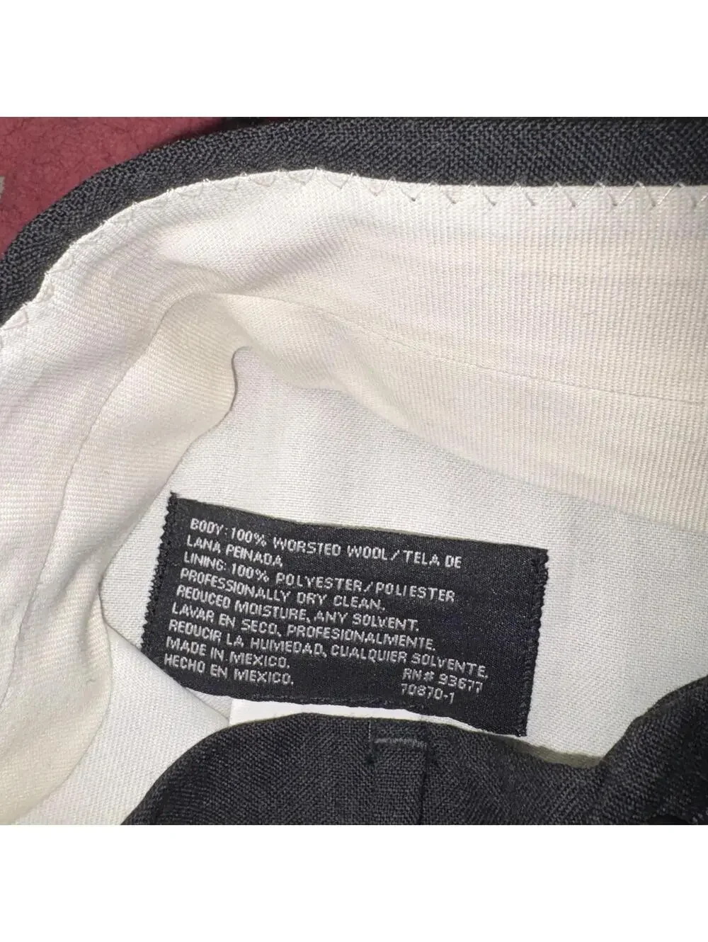 Stafford 100% Worsted Wool $120 Men’s Size 34 x 30 Black Wool Dress Pants Work - Picture 3 of 9